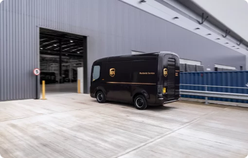 Image with a storage and black van
