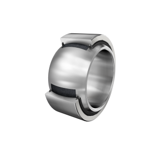 A stainless steel bearing ring on a black background.