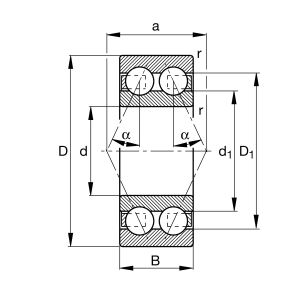 3200-BB-2RSR-TVH | Angular Contact Bearings - Double Row Ball