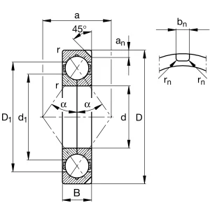 QJ1028-N2-MPA | Four Point Contact Ball Bearings