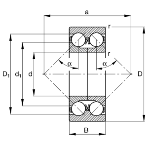 3307-DA | Angular Contact Bearings - Double Row Ball