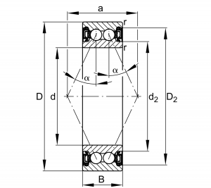 3806-2Z | Angular Contact Bearings - Double Row Ball
